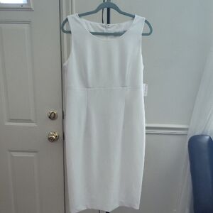 Kasper White Midi Dress with Timeless Elegance